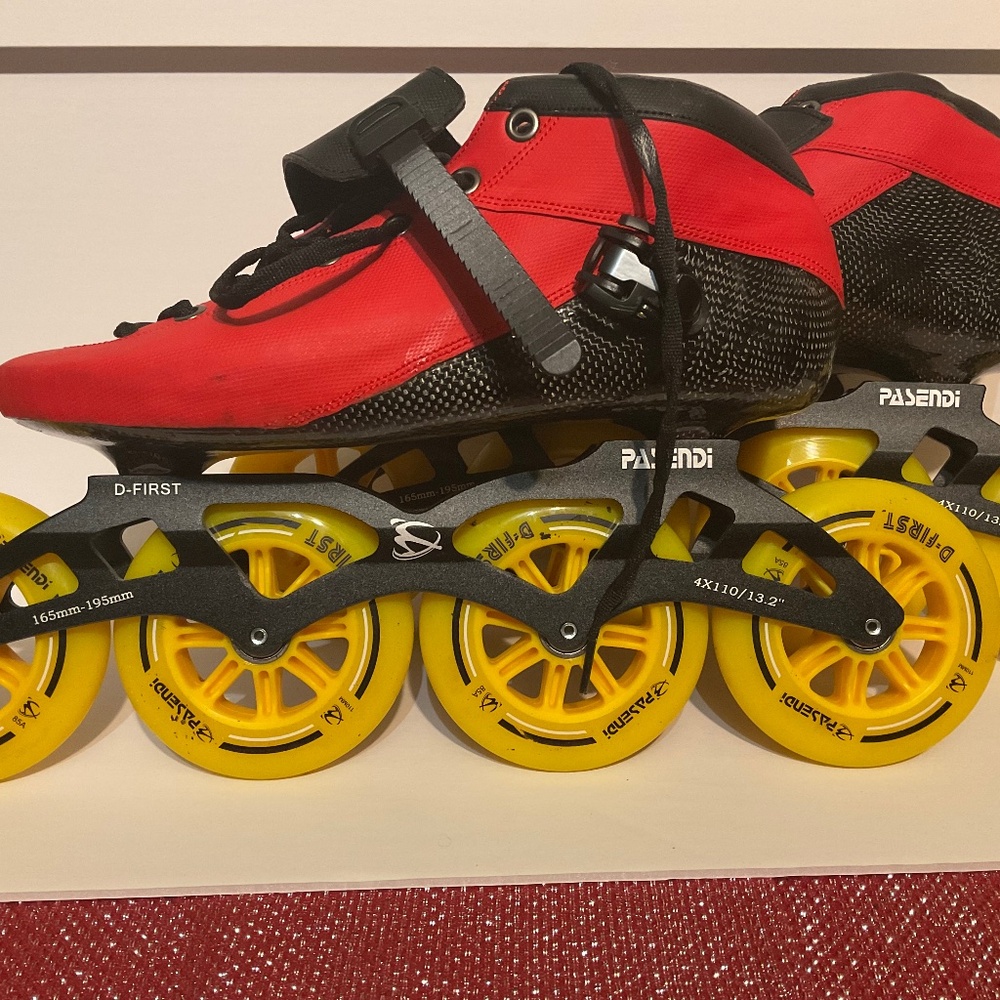 PASENDI Carbon Fiber Inline Speed Skates Sz 46, Worn Once